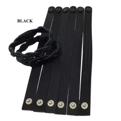 Mystery Braid Leather Bracelets Kit-8 Pack Leather Bracelets Braiding Ready in 4 colors-Camps, Schools Easy Craft Idea-Made in USA by Pitka Leather Black