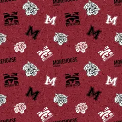 Sykel Enterprises-Morehouse College Cotton Fabric-Morehouse Maroon Tigers Tone On Tone Cotton Quilting Fabric