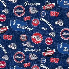 Sykel Enterprises-Gonzaga University Cotton Fabric-Gonzaga Bulldogs Home State Cotton Quilting Fabric