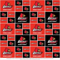 Sykel Enterprises-University of Louisville Cotton Fabric-Louisville Cardinals Geometric Cotton Quilting Fabric