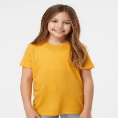 Tultex&reg; Youth Fine Jersey Crew Neck Short Sleeve T-Shirt Hthr mellow yellow