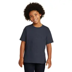 RADYAN&reg; Youth Crew Neck Short Sleeve T-Shirt Heather navy