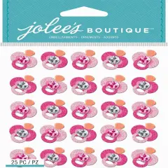 Jolee's Boutique Pink Glitter Pacifier Repeats Dimensional Stickers