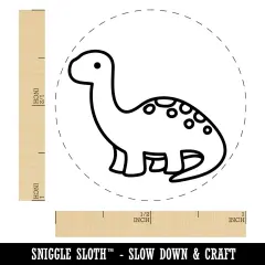 Baby Nursery Brontosaurus Dinosaur Self-Inking Rubber Stamp Ink Stamper for Stamping Crafting Planners Brown