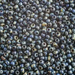 Miyuki 250g Opaque Picasso Round Rocailles Seed Beads, 11/0 Dark Teal #4516