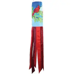 In the Breeze 5212 &mdash; Cardinal 40-inch Inspiration Windsock &mdash; Colorful Hanging Garden D&eacute;cor with Embroidered Details