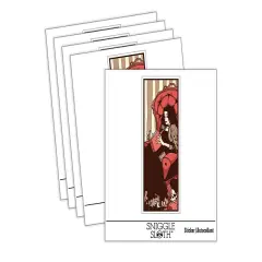 Goth Victorian Girl Reading Book Waterproof Vinyl Phone Tablet Laptop Water Bottle Sticker Set - 5 Pack