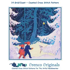 Children Snowy Evening by Rudolf Koivu Counted Cross Stitch Pattern