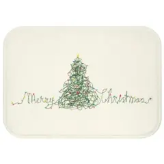 Christmas Tree Lights Bath Mat for Festive Home Decor