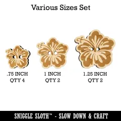 Pretty Hibiscus Flower Tropical Wood Buttons for Sewing Knitting Crochet DIY Craft