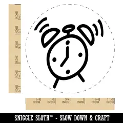 Alarm Clock Doodle Self-Inking Rubber Stamp for Stamping Crafting Planners Black