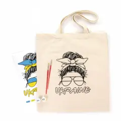 ROSATalent: Eco-Friendly Cotton Ecobag Coloring Kit &ndash; Ukraine Design (220 GSM, 38x42 cm)