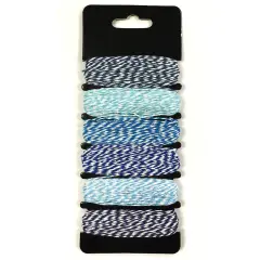 Wrapables Cotton Baker's Twine 4ply 60 Yards (Set of 6 Colors x 10 Yards), Blues