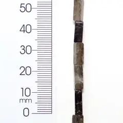 6 Packs of Square Tube Quartz Beads - Smoky - 4x13mm - 8" Strand