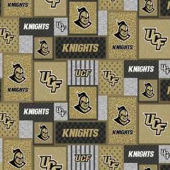 Sykel Enterprises-University of Central Florida Fleece Fabric-UCF Knights College Patch Fleece Blanket Fabric-Sold by the yard