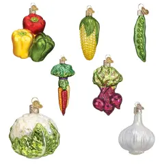 Old World Christmas: Vegetable Hanging Ornaments, Set of 7