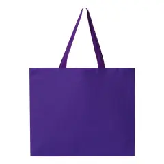 Q-Tees&reg; Promotional Tote Heavy Cotton Canvas Purple