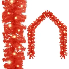 33 ft Red Christmas Garland with LED Lights