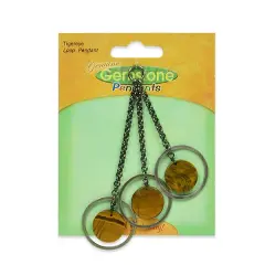6 Packs of Tiger Eye Loop Pendant Pack of 3