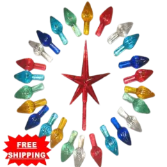 Kitcheniva Ceramic Christmas Tree Bulbs Lights Med/Lar