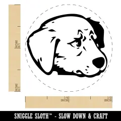 Concerned Golden Retriever Dog Furled Brow Self-Inking Rubber Stamp Ink Stamper for Stamping Crafting Planners Purple