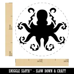 Octopus with Twisting Tentacle Arms Self-Inking Rubber Stamp Ink Stamper for Stamping Crafting Planners Orange