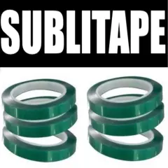 6 rolls Heat resistant Tapes Sublimation Press Transfer Thermal Tape 10mmx30m SUBLITAPE GREEN