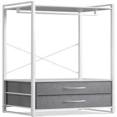 Sorbus Clothing Rack with Drawers - Clothes Stand Dresser - Wood Top, Steel Frame, & Fabric Drawers - Tall Closet Storage Organizer - Garment Rack for Hanging Shirts, Dresses, & Jackets White