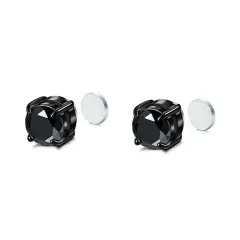 Kitcheniva Non Piercing Steel Magnetic Stud Earrings 8mm-black