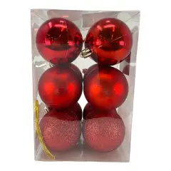 12-Piece Set of 2.3-Inch Red Christmas Ball Ornaments