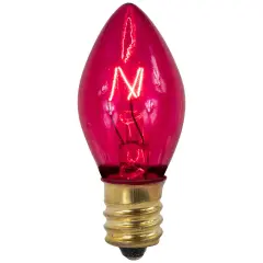 Northlight Transparent C7 Incandescent Christmas Replacement Bulbs - Pink - Pack of 25