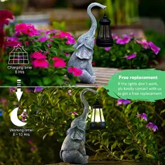 Elephant Statue for Garden Decor with Gift Appeal - Ideal Gifts for Women, Mom or Birthdays, Beautifully Crafted Outdoor & Home Decor to Wow Your Guests (11" Elephant)