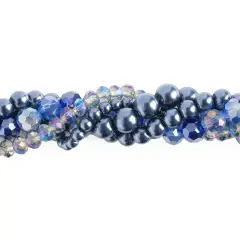 Crystal Lane DIY Forget-Me-Not Twisted Glass & Pearls Beads, 5 Strands