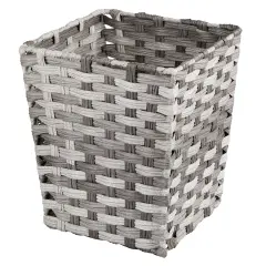 mDesign Woven Square Trash Can Wastebasket, Garbage Container Bin