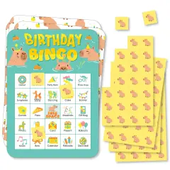 Big Dot of Happiness Capy Birthday - Picture Bingo Cards and Markers - Capybara Party Bingo Game - Set of 18
