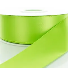 2.25" Double Faced Satin Ribbon Apple Green
