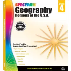 Spectrum Grade 4 Geography Workbook, American History Books Covering Map Skills, United States Regions, Culture, and More, Social Studies Classroom or Homeschool Curriculum
