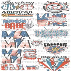 DESIGN #21- American Mama DTF Gang Sheet 22"x48" (Fabric Transfers)