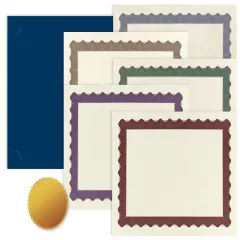Great Papers! Certificate Kit, Certificates, Seals, and Certificate Backers, 25 sets (75 pieces total), 8.5" x 11" Certificates, 1.75" Seals, 12" x 9.375" Backers