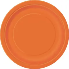 Pumpkin Orange Solid Round 7" Dessert Plates, 8ct