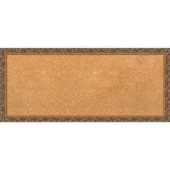 Antique Bronze Wood Framed Corkboard, Natural Cork