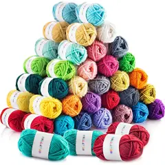 60*20g Acrylic Yarn Skeins - 2600 Yards of Soft Yarn for Crocheting, Knitting and Craft Projects