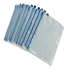 Sax Mesh Zippered Bags, Clear with Colored Trim, Pack of 10