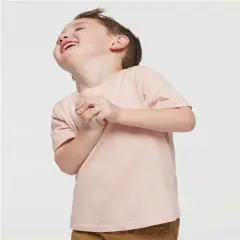 Rabbit Skins &reg; Toddler Girls' Ruffle Neck Fine Jersey Crewneck Short Sleeve Tee Blush