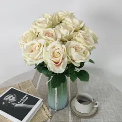 12 Pcs Artificial Roses for Wedding & Any Occasions Champaign