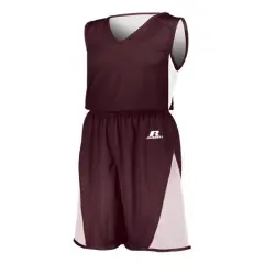 Russell Athletic - Youth Reversible Basketball Jersey | 100% polyester Ultra Lite fabric | Unleash Your Style with Our sportswear | RADYAN&reg; Maroon/ white