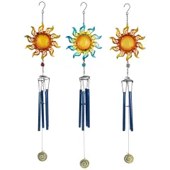 Northlight Shining Suns Outdoor Garden Windchimes - 31.5" - Set of 3 Orange