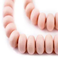 The Bead Chest Pink Abacus Natural Wood Beads (10x15mm): Organic Eco-Friendly Wooden Bead Strand for DIY Jewelry, Crafts, Necklace and Bracelet Making