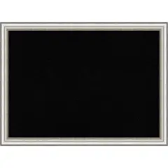 Salon Silver Narrow Framed Corkboard, Black Cork
