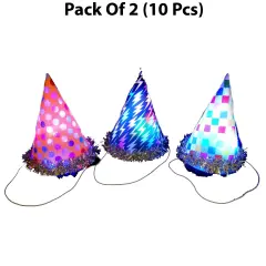 Flashing Party Hat | Assorted Designs 8 inches tall by 7 inches wide | RAHEEV&reg;